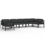 vidaXL Salon de jardin 7 Pièces avec coussins Aluminium Anthracite