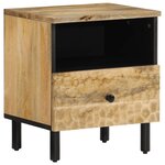 vidaXL Tables de chevet 2 Pièces 40x33x46 cm Bois de manguier solide