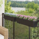 vidaXL Garde-Corps 2 pc Noir 80 x 17 x 17 cm métal