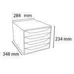 Module De Classement Ecobox Office 4 Tiroirs - Noir - Exacompta