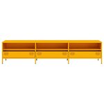 vidaXL Meuble TV jaune moutarde 202x39x43 5 cm acier laminé à froid