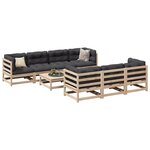 vidaXL Salon de jardin 8 Pièces avec coussins bois de pin massif