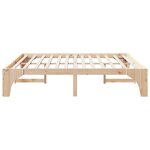 vidaXL Cadre de lit surélevé Marron 200 x 200 cm Bois massif en pin