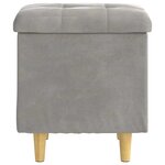 vidaXL Pouf de rangement Gris clair 40 x 40 x 45 cm Velours