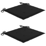vidaXL Chaises de jardin avec coussins lot de 2 Acacia solide et acier