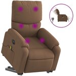 vidaXL Fauteuil inclinable de massage électrique Marron Tissu