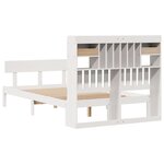vidaXL Lit bibliothèque sans matelas blanc 135x190 cm bois pin massif