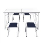 vidaXL Ensemble de table pliable de camping et 4 tabourets 120x60 cm