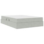 vidaXL Lit avec rangement et matelas Gris clair 140 x 200 cm Velours