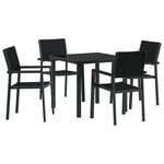 vidaXL Ensemble de salle à manger pour jardin 5 Pièces Noir