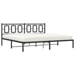 vidaXL Cadre de lit métal avec tête de lit noir 200x200 cm