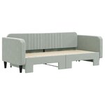 vidaXL Lit de jour avec gigogne sans matelas gris clair 90x200 cm