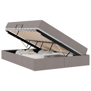 vidaXL Lit avec rangement et matelas Taupe 140 x 190 cm Polyester