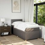 vidaXL Sommier à lattes de lit avec matelas Taupe 90x200 cm Tissu