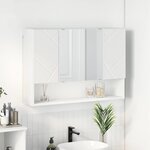 vidaXL Armoire Miroir de Salle de Bain Blanc 80 x 17 x 55 cm