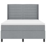 vidaXL Lit à ressort LED avec matelas Gris clair 160 x 200 cm tissu