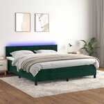 vidaXL Sommier à lattes de lit avec matelas LED Vert foncé 180x200 cm