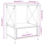vidaXL Tables de chevet 2 Pièces noir 50x41x65 cm bois d’ingénierie