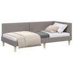vidaXL Cadre de lit d'angle Taupe 80 cm x 200 cm tissu