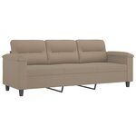 vidaXL Ensemble de canapés 3 Pièces avec coussins Taupe Tissu microfibre