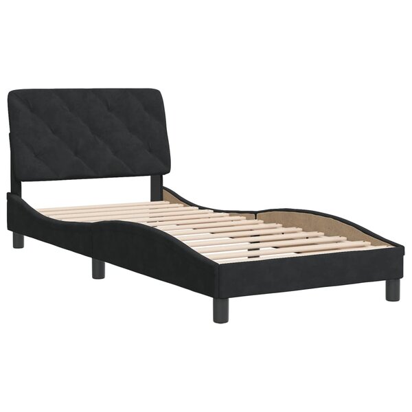 vidaXL Cadre de lit avec tête de lit Noir 80x200 cm Velours