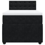 vidaXL Sommier à lattes de lit avec matelas Noir 90x200 cm Velours