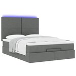 VidaXL Cadre de lit ottoman avec matelas gris foncé 140x200 cm tissu