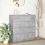 vidaXL Buffet gris béton 100x35x99 cm bois d'ingénierie