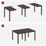 vidaXL Ensemble de salle à manger pour jardin 7 Pièces Marron Rattan Polt
