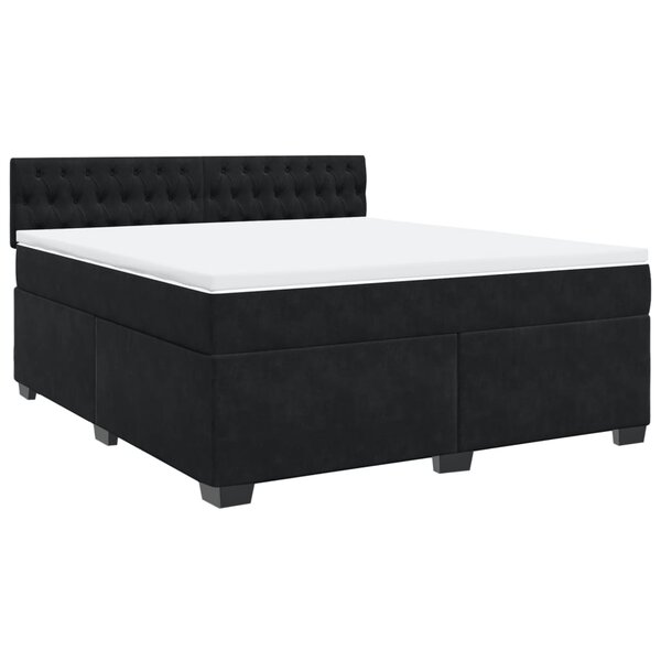 vidaXL Sommier à lattes de lit avec matelas Noir 180x200 cm Velours
