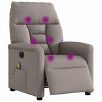vidaXL Fauteuil de massage inclinable électrique Taupe Tissu