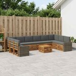 vidaXL Ensemble de canapés d'extérieur 11 Pièces Naturel et Anthracite
