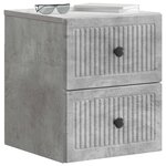 vidaXL Cabinet de chevet mural Gris béton 33 x 34 5 x 40 cm