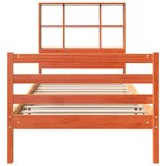 vidaXL Lit bibliothèque sans matelas cire marron 90x190 cm bois massif