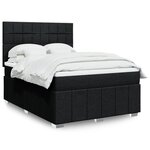 vidaXL Sommier à lattes de lit avec matelas Noir 140x200 cm Tissu