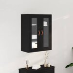 Meuble mural vidaXL avec portes en verre Chêne noir 69 5x34x90 cm