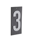 THIRARD - Plaque de signalisation 3  marquage blanc sur fond noir  panneau ABS à visser  56x120mm