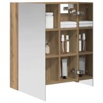 vidaXL Armoire Miroir de Salle de Bain Chêne artisan 60 x 14 5 x 70 cm