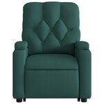 vidaXL Fauteuil inclinable de massage électrique Vert foncé Tissu