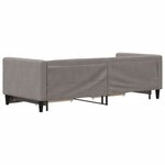 vidaXL Lit de jour avec gigogne et tiroirs sans matelas taupe 80x200cm