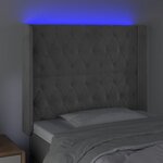 vidaXL Tête de lit à LED Gris clair 103x16x118/128 cm Velours