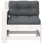 vidaXL Canapé de jardin accoudoir et coussin blanc bois massif de pin