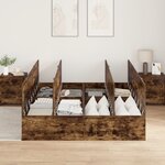 Cadre de lit de rangement vidaXL Chêne fumé 135x190 cm
