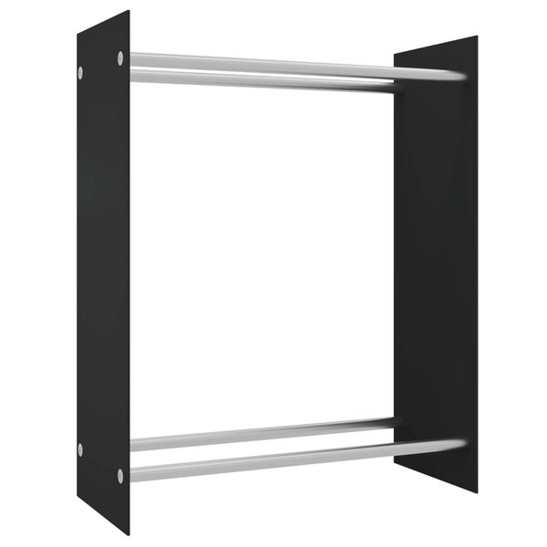 vidaXL Portant de bois de chauffage Noir 80x35x100 cm Verre trempé