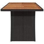 vidaXL Table de jardin et dessus en bois d'acacia noir résine tressée