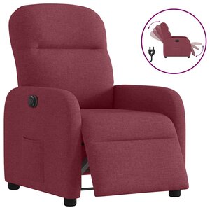 vidaXL Fauteuil inclinable électrique Rouge bordeaux Tissu