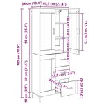 vidaXL Haut Armoire avec tiroir 2 Pièces Chêne noir Bois d'ingénierie