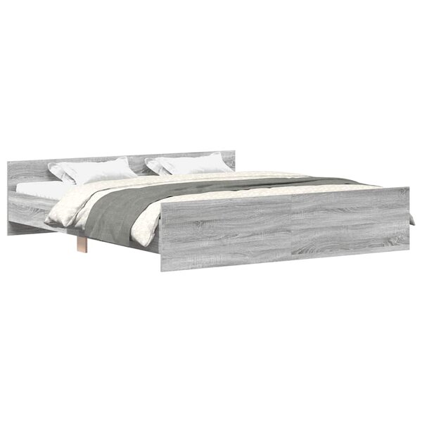 vidaXL Cadre de lit sans matelas sonoma gris 200x200 cm