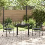vidaXL Set de 2 Noir et gris foncé Rattan PE  Acier revêtu de poudre
