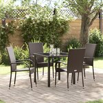 vidaXL Ensemble de salle à manger jardin 5 pièces Marron Poly Rattan